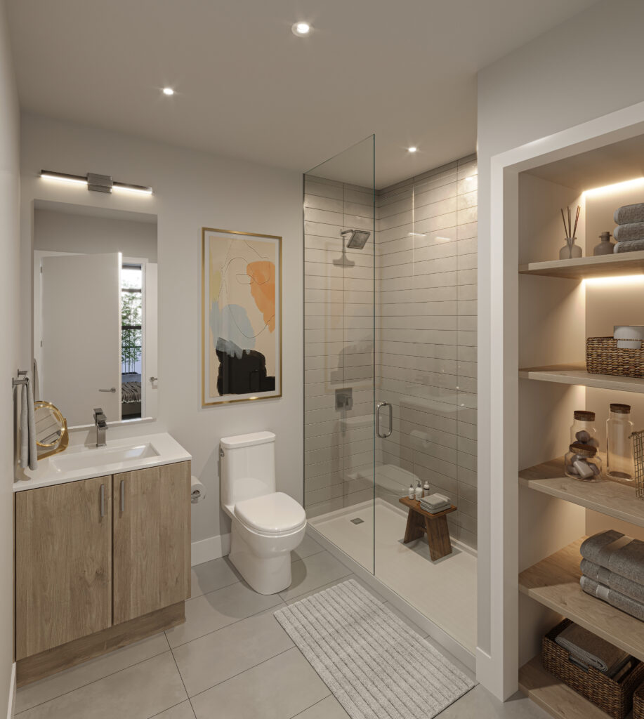2I Bathroom interior render of Linea Bathroom