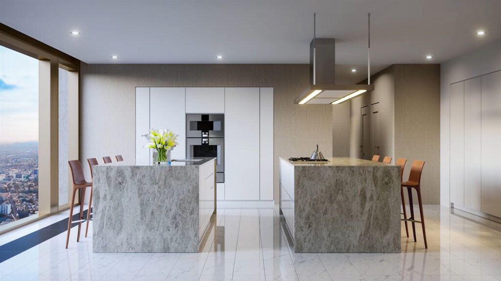 50-Scollard-Interior exterior render of 50 Scollard kitchen