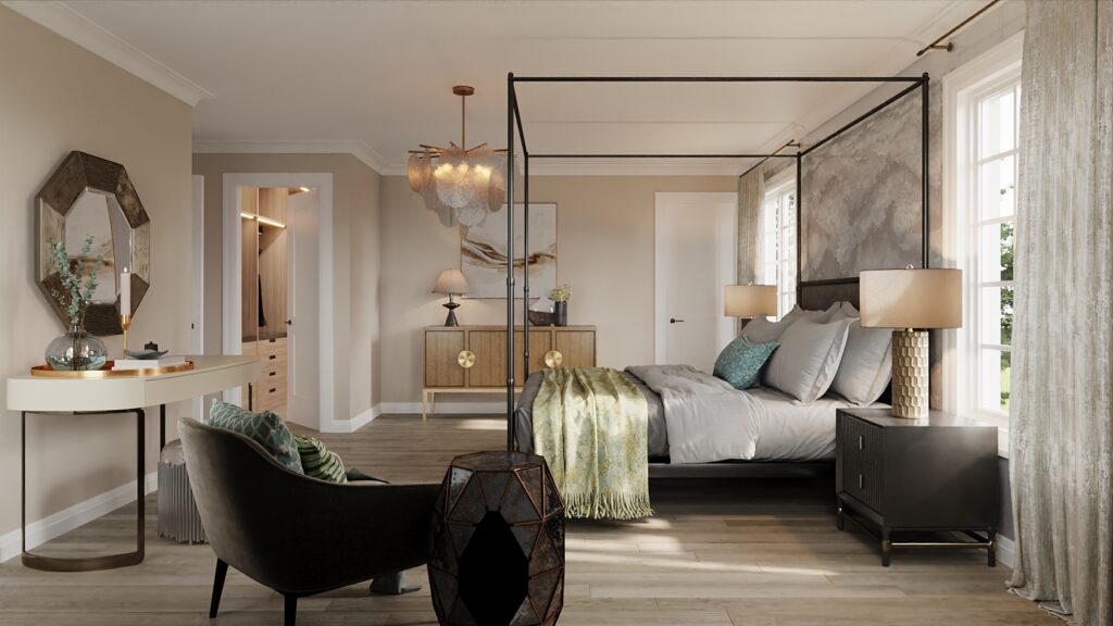 BedRoom interior render of Erin Glen Community bedroom