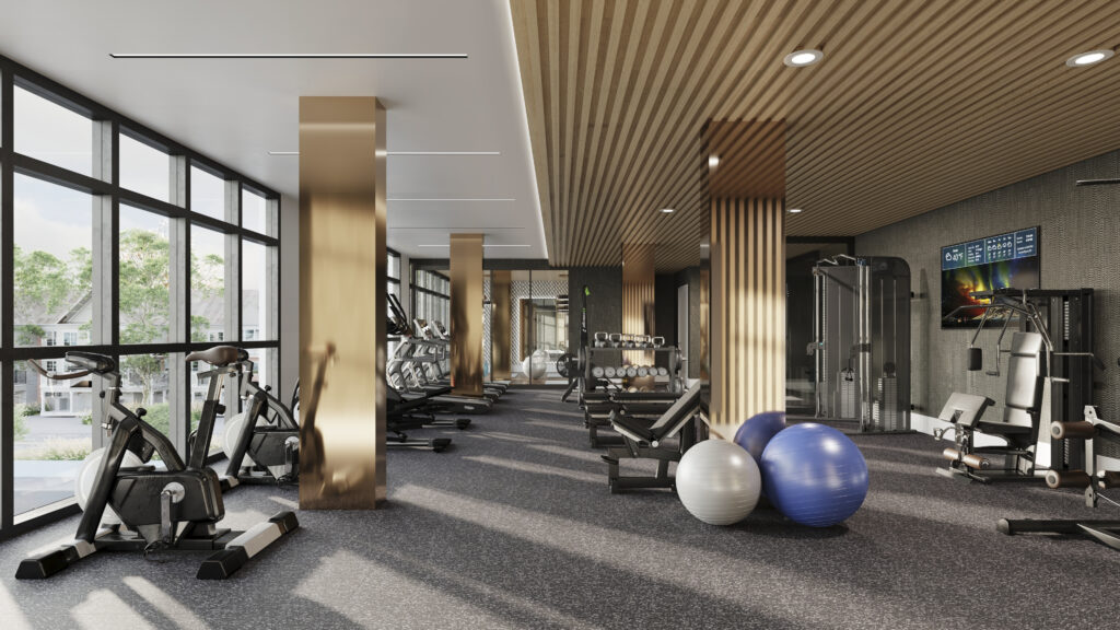 Gym copy interior render of Linea gym