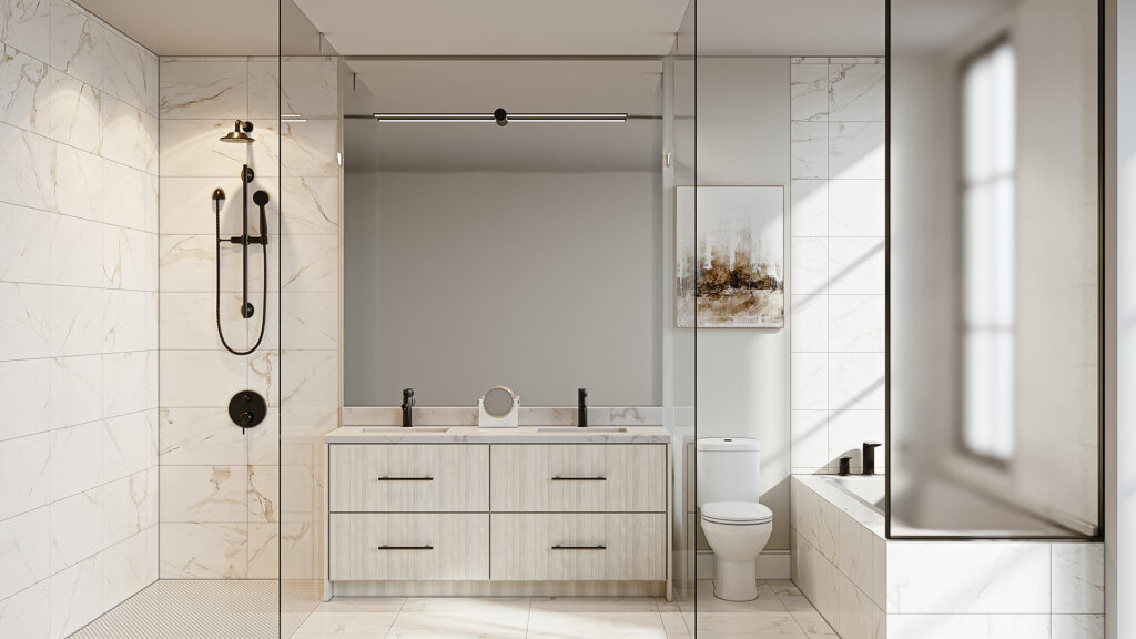 RosePark-Townhomes-INT4 interior render of RosePark Townhomes bathroom