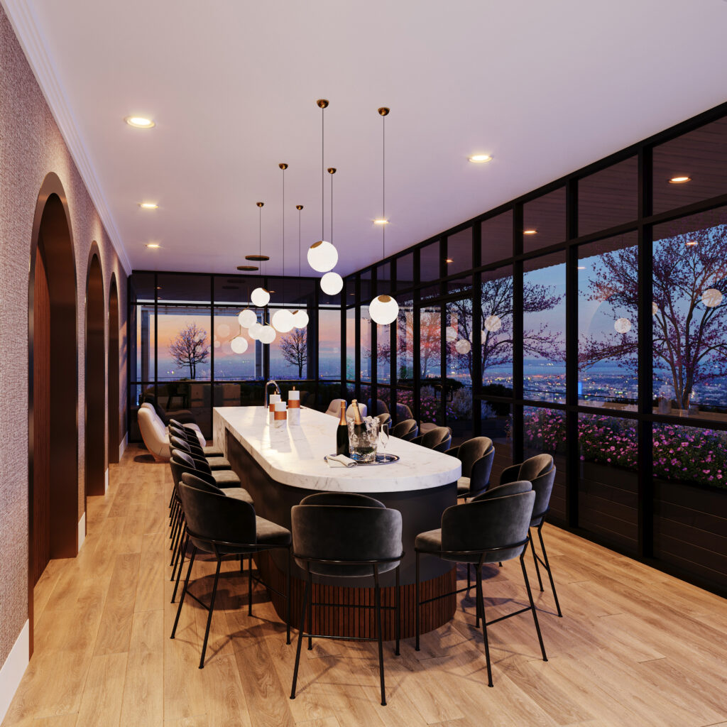 Sky Bar interior render of Linea Sky Bar